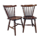 Pair of dutch bistro chairs in solid wood 70s