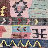 Moroccan Berber carpet Kilim Boucherouite Neuf 1, 68x1m