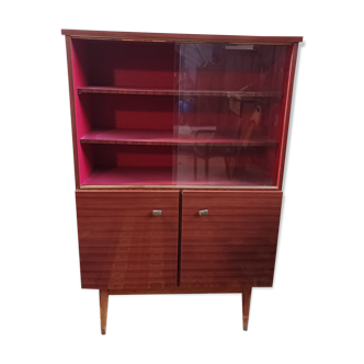 Vintage display cabinet in mahogany veneer