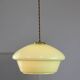 Mid-Century Italian Green Glass and Brass Pendant Lamp