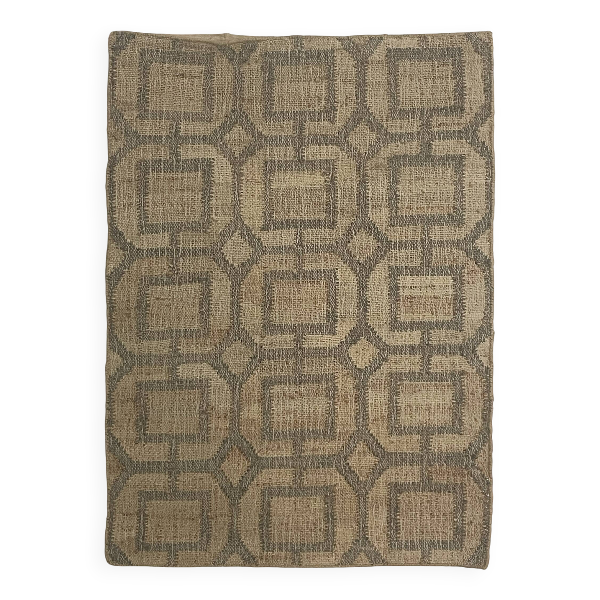 3x4 Ft-Hemp\Cotton Handwoven Kilim Rug,Lobby,Area,Indian Traditional Carpet