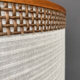 Bamboo look floorlamp large white shade