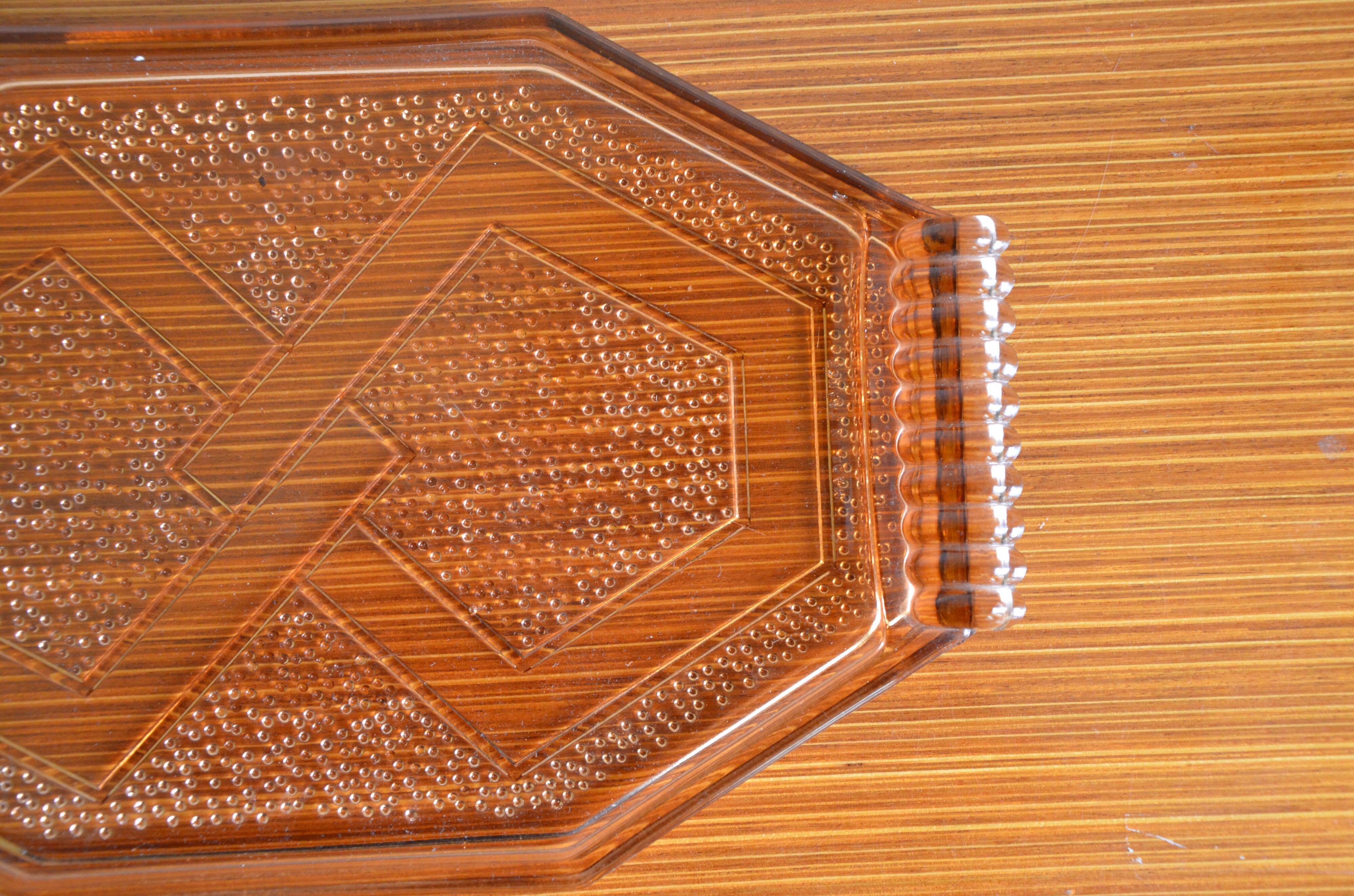 Pink glass tray