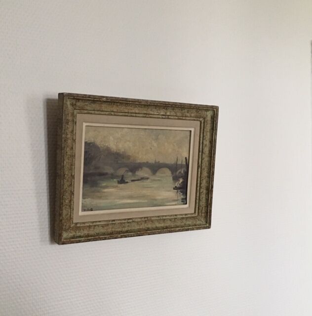 Oil painting Bridge on the river