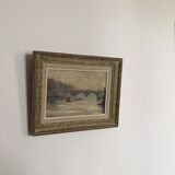 Oil painting Bridge on the river