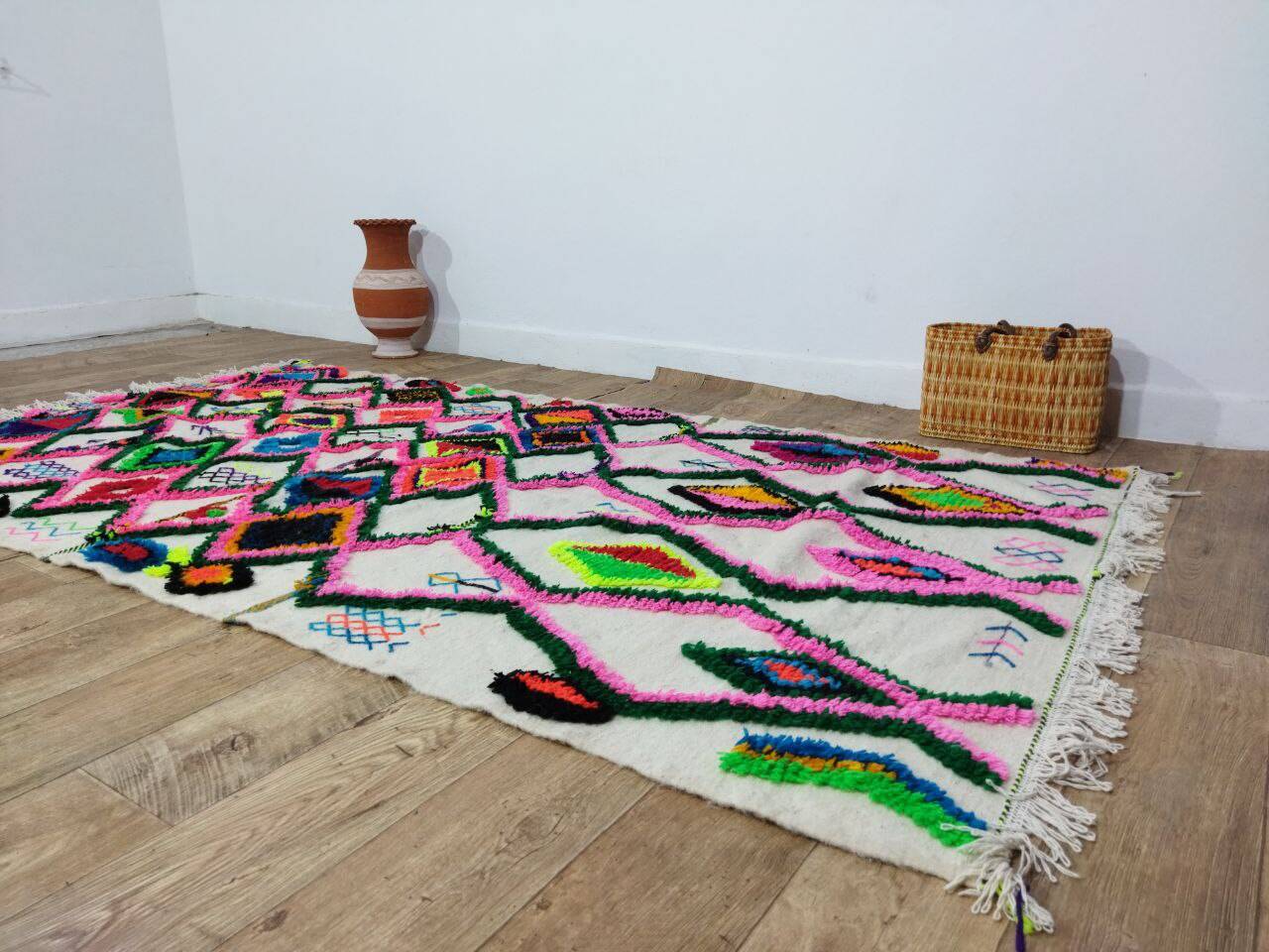 Handmade Moroccan Berber rug 253 X 144 CM