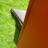 Armchair "60s" in red and black skaï