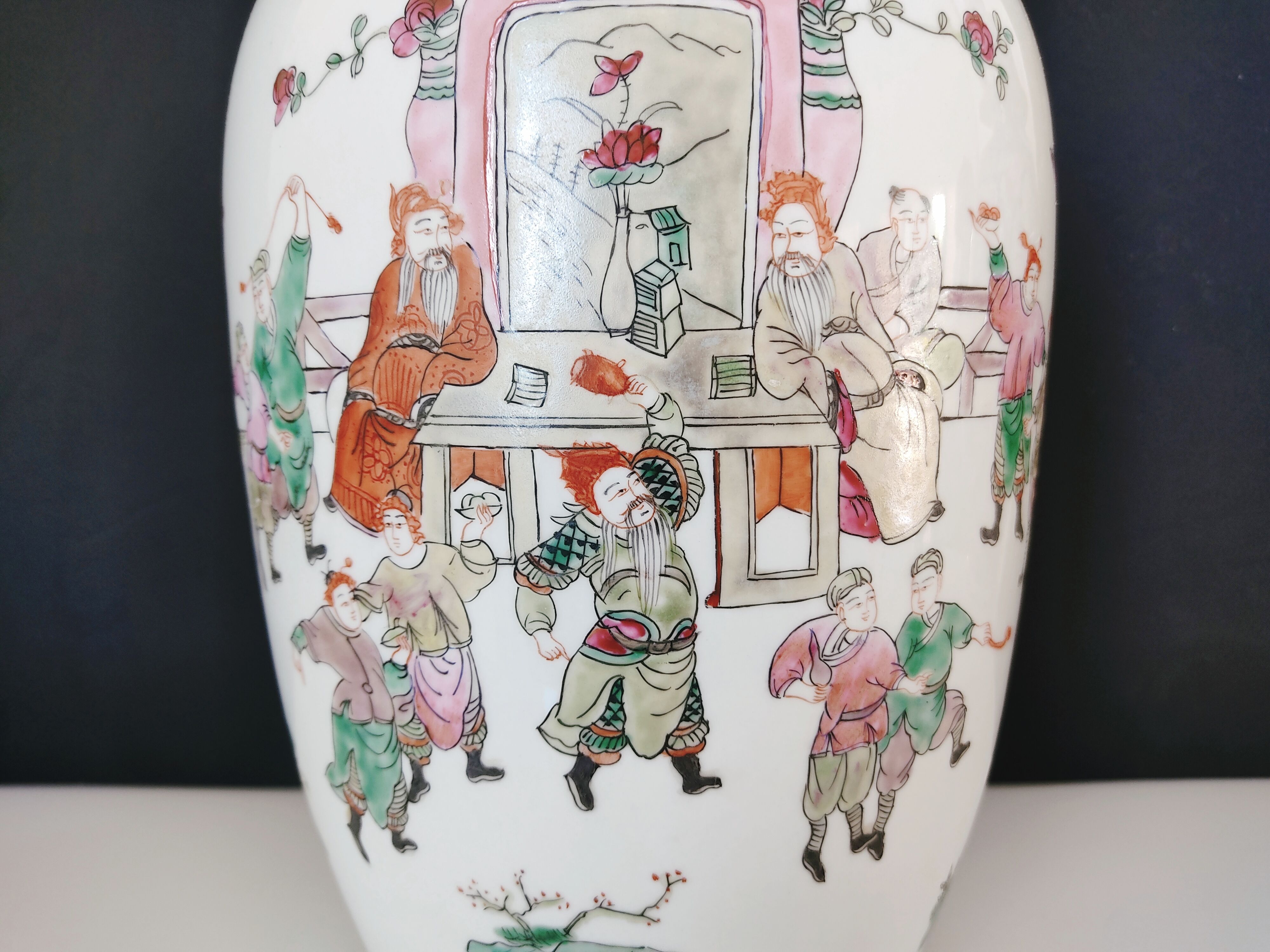Chinese vase porcelain decoration characters