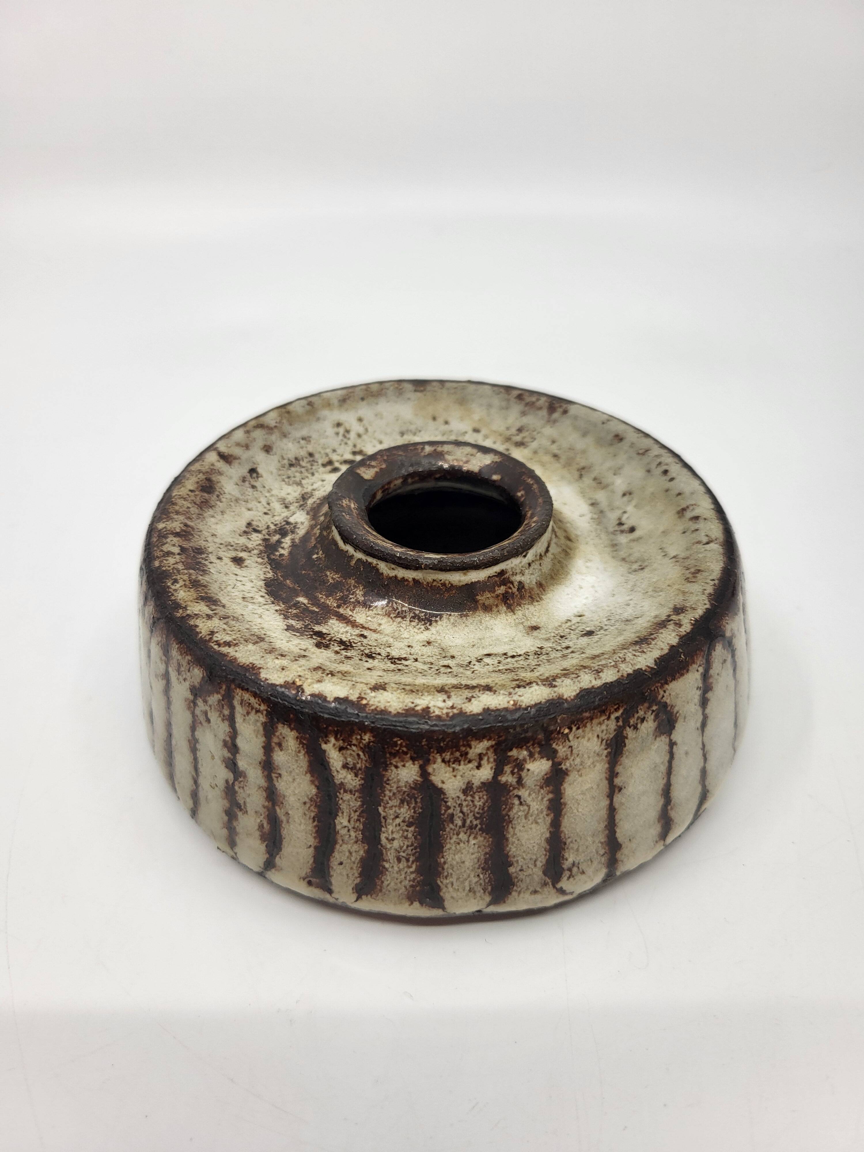 Brutalist style ceramic stoneware vase
