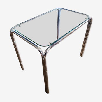 Glass and chrome table