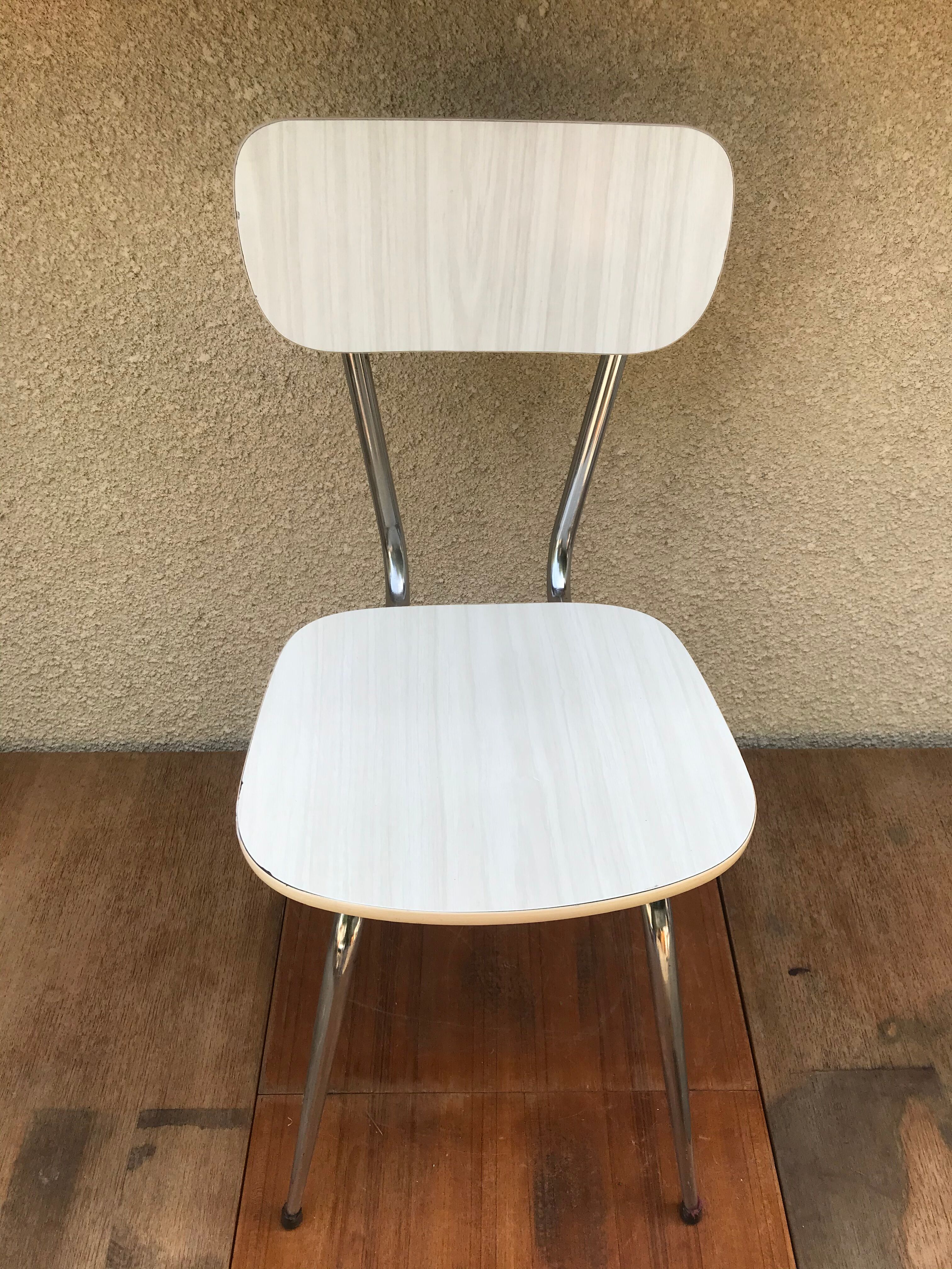 Former formica white kitchen chair