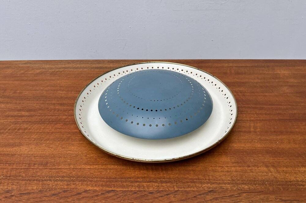 Mid-Century Perforated Metal Ceiling Lamp by Ernest Igl for Hillebrand Leuchten, 1960s