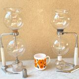 Hellem France vacuum coffee maker 8 cups vintage Pyrex glass 70s