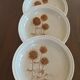 Lot de 4 assiettes creuses en grès Sarreguemines "Chardons" années 70