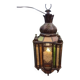 North African lantern suspension in brass and coloured glass.