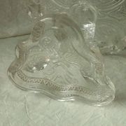 Crystal cut bowl on a fish head foot, late 19th century.