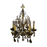 Chandelier in glass and brass 1960