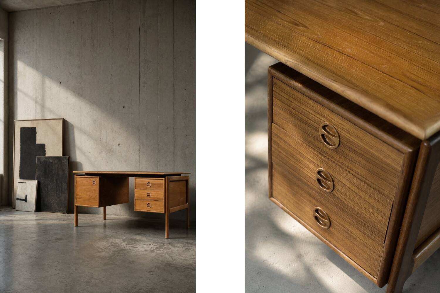 Modern vintage Danish teak desk from the 1950s by Arne Vodder for GV Møbler.