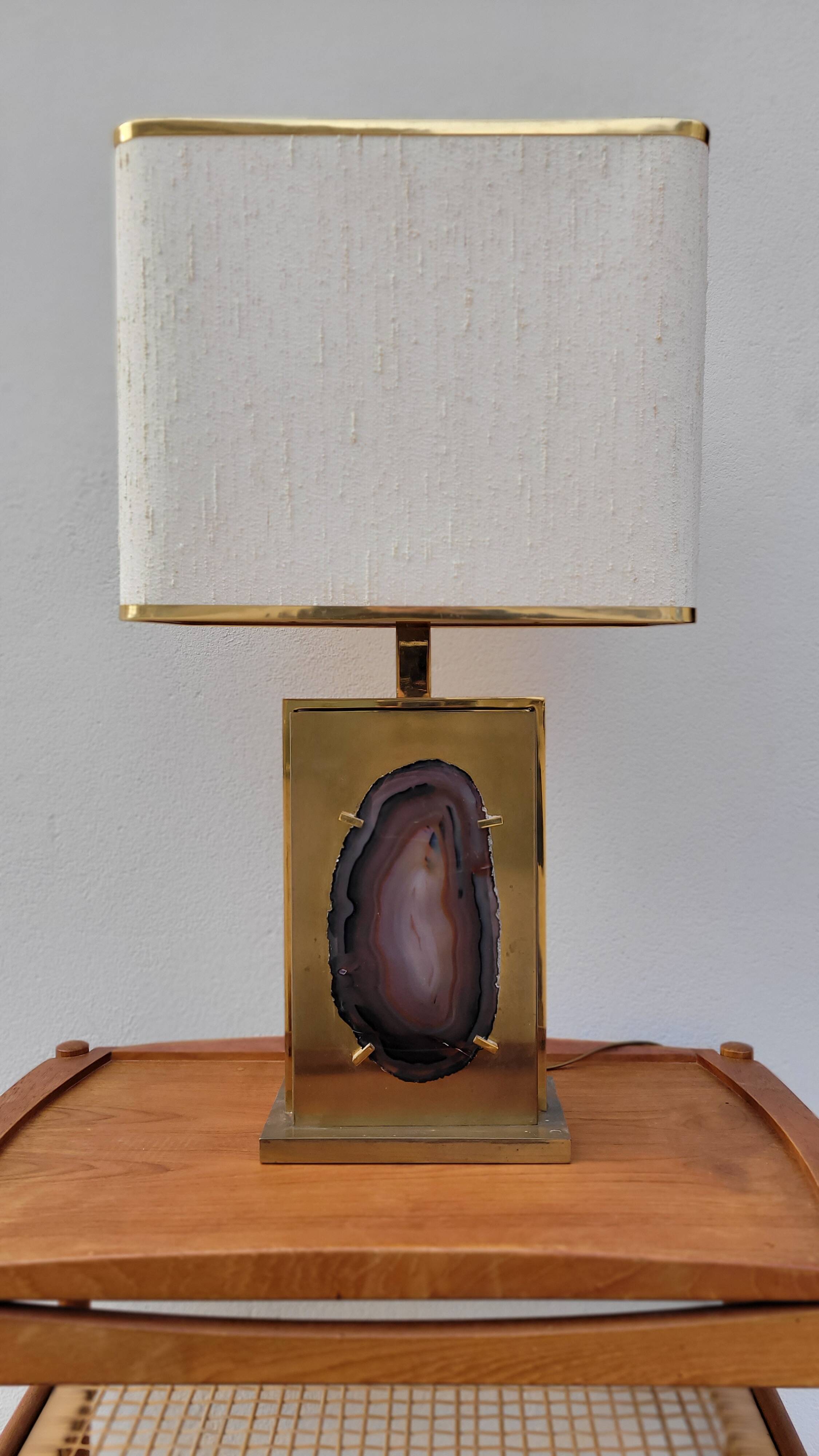 Lampe de bureau par Willy Daro en agate , 1970s