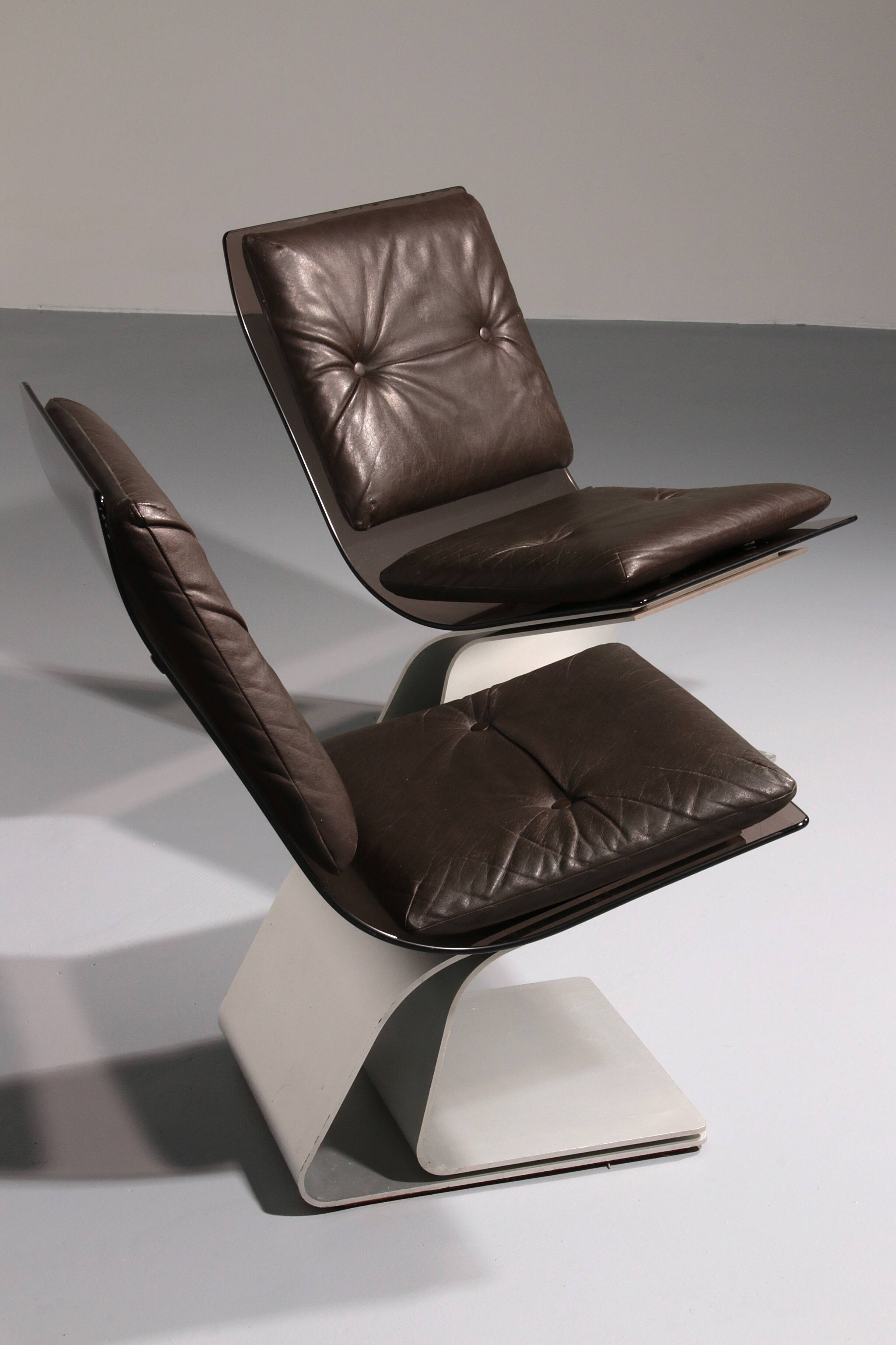 Fauteuils en verre Saint Gobain, Design Maison Jansen, 1965