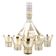 Mid-century modern liqueur set, clear gilded glass, Kamenický Šenov, Czechoslovakia, 1950s