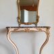 Console et miroir de style Louis XV en bois doré et marbre