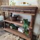 Console desserte meuble d'appoint en chêne massif