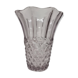 French Art Deco glass Vase Lilac, 1930s
