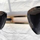 COAT RACK in gold metal and 3 black triangular PATERES circa 1960 Vintage