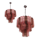 Paire de lustres en verre de Murano