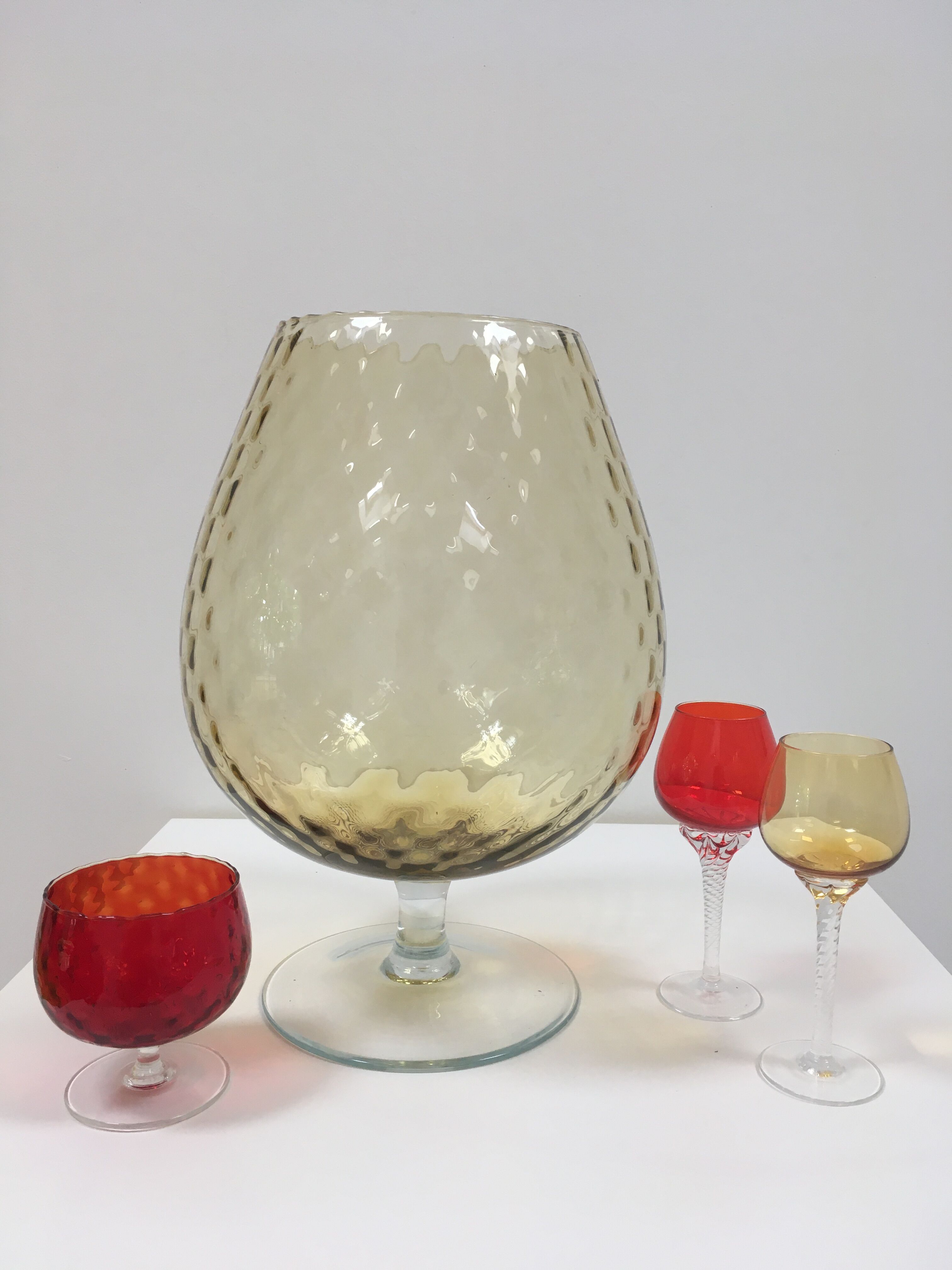 XXL Empoli 1950 amber yellow cup vase