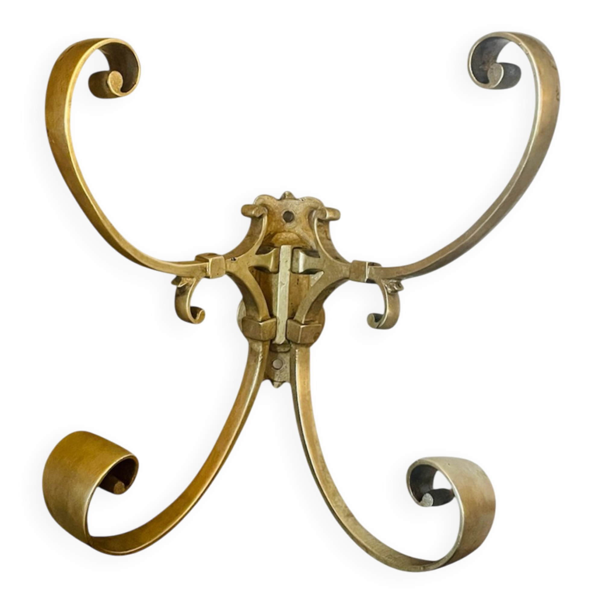 Coat rack, double hook in bronze from the 19th century.