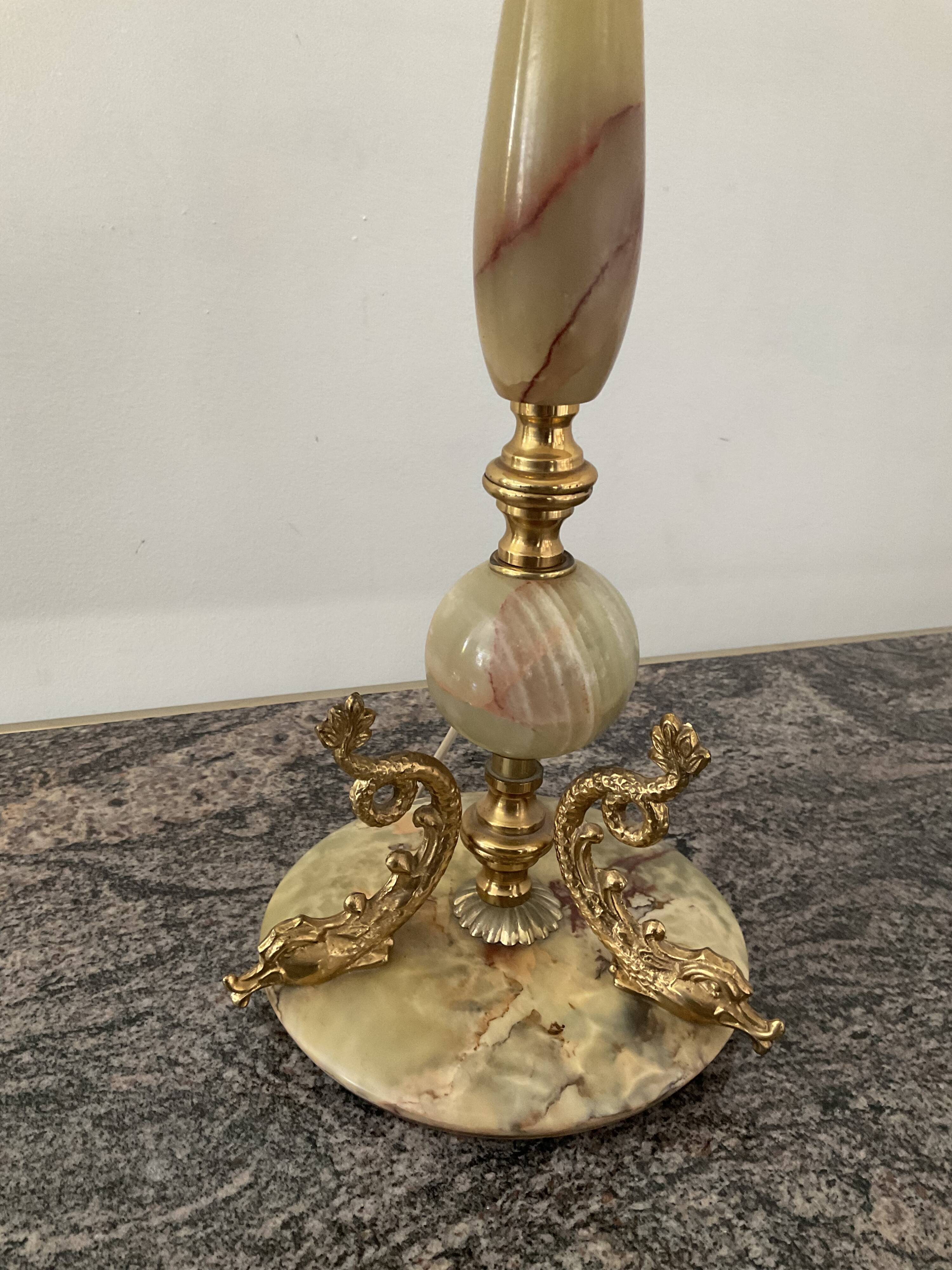Lamp 70s in onyx and brass