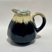 Alpho pitcher in flamed black yellow stoneware vintage 1930 1940 water jug