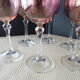 Set of 6 wine glasses in iridescent red crystalline Francesca