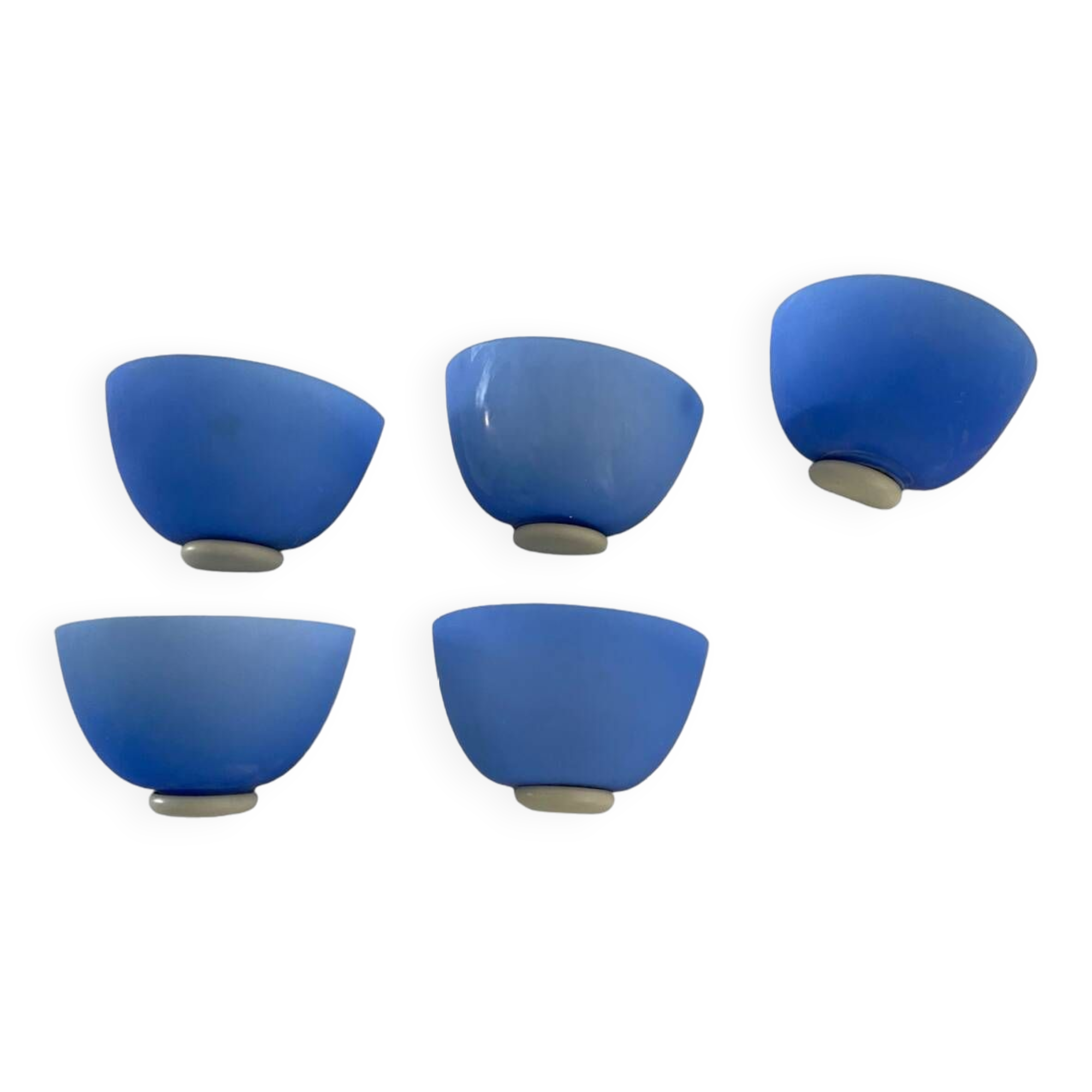 Appliques Italiennes en Verre Bleu Ensemble de 5