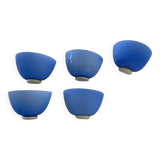 Appliques Italiennes en Verre Bleu Ensemble de 5