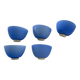Appliques Italiennes en Verre Bleu Ensemble de 5