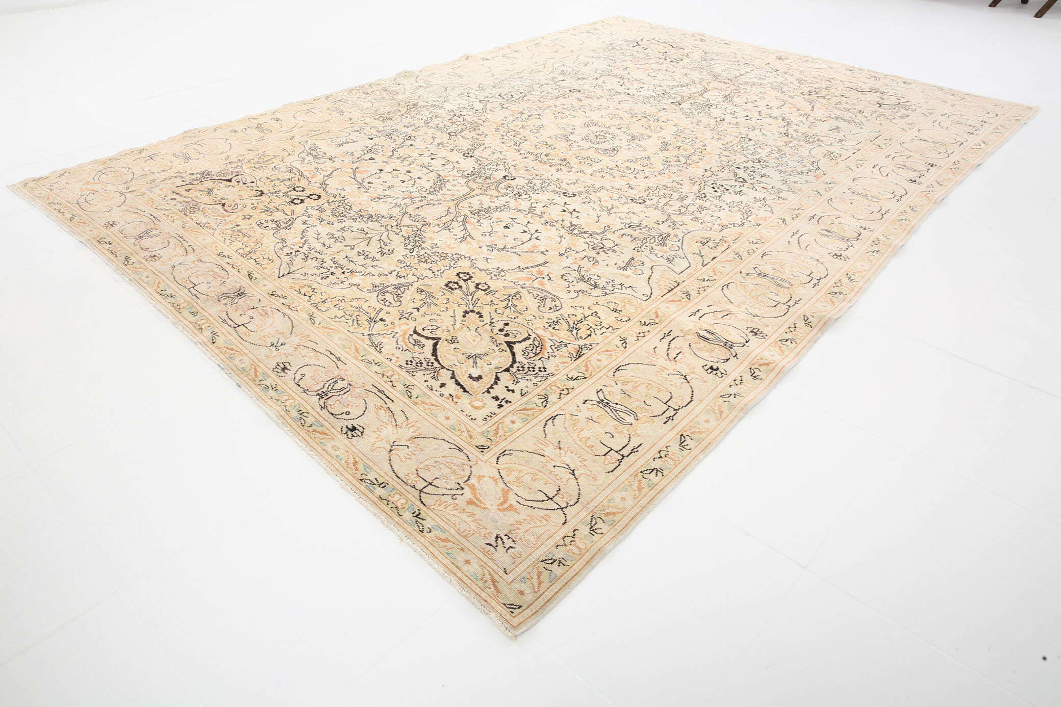 8x12 Beige & Khaki 60s Persian Rug, 242x355Cm