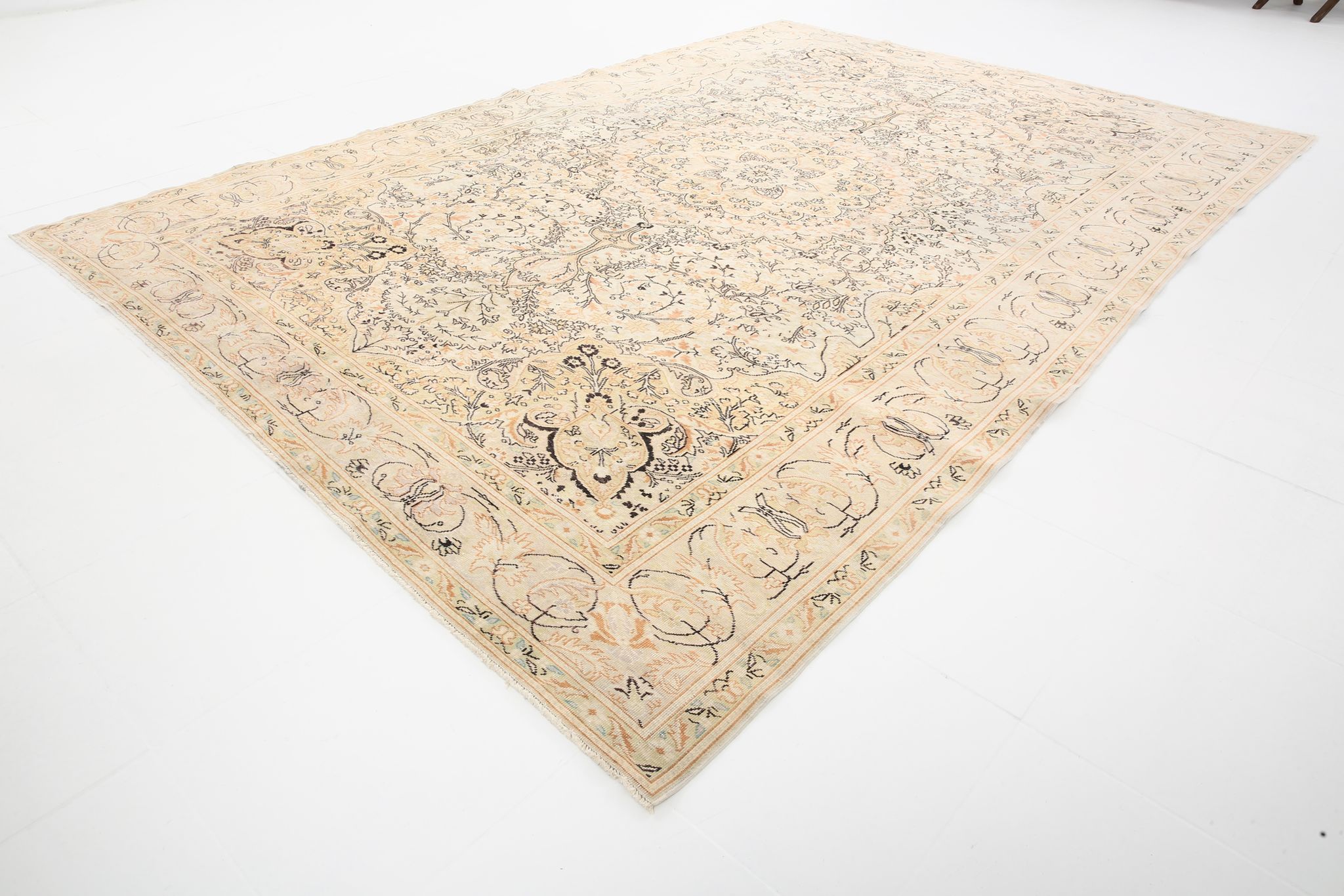 8x12 Beige & Khaki 60s Persian Rug, 242x355Cm