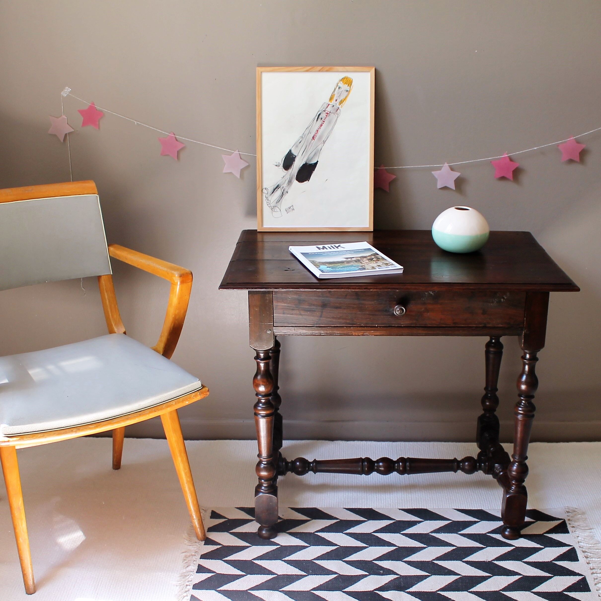 19th century solid oak desk