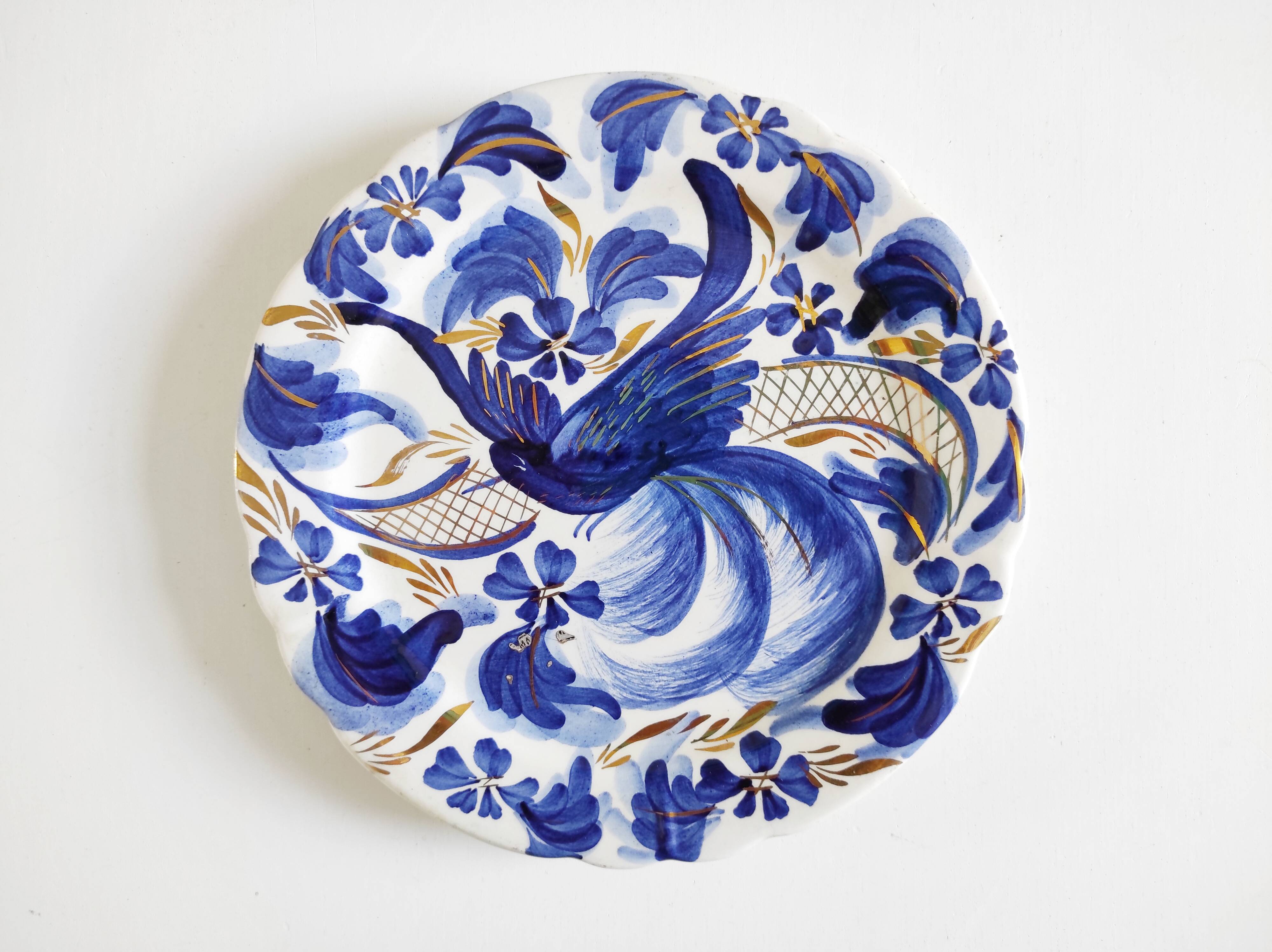 Hubert bequet blue bird plate