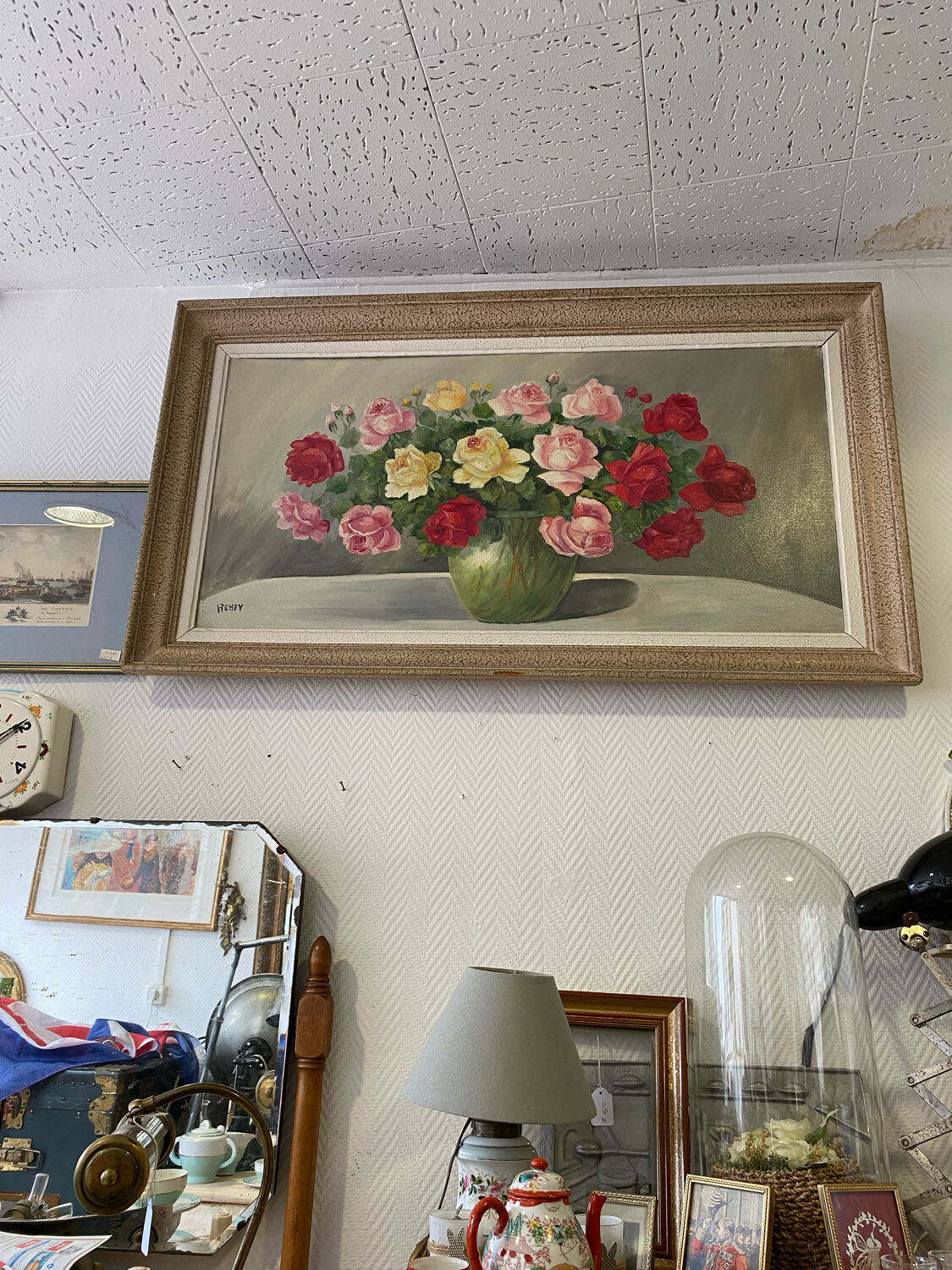 Painting vintage pink flowers