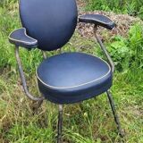 Metal and skai hairdresser's armchair 60s