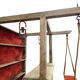 Meuble de bar XL vintage en bois massif avec banc pivotant