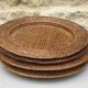Set of 4 undersized plate in open brown rattan