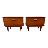 Ensemble de 2 tables de chevet/mini-armoires vintage en bois