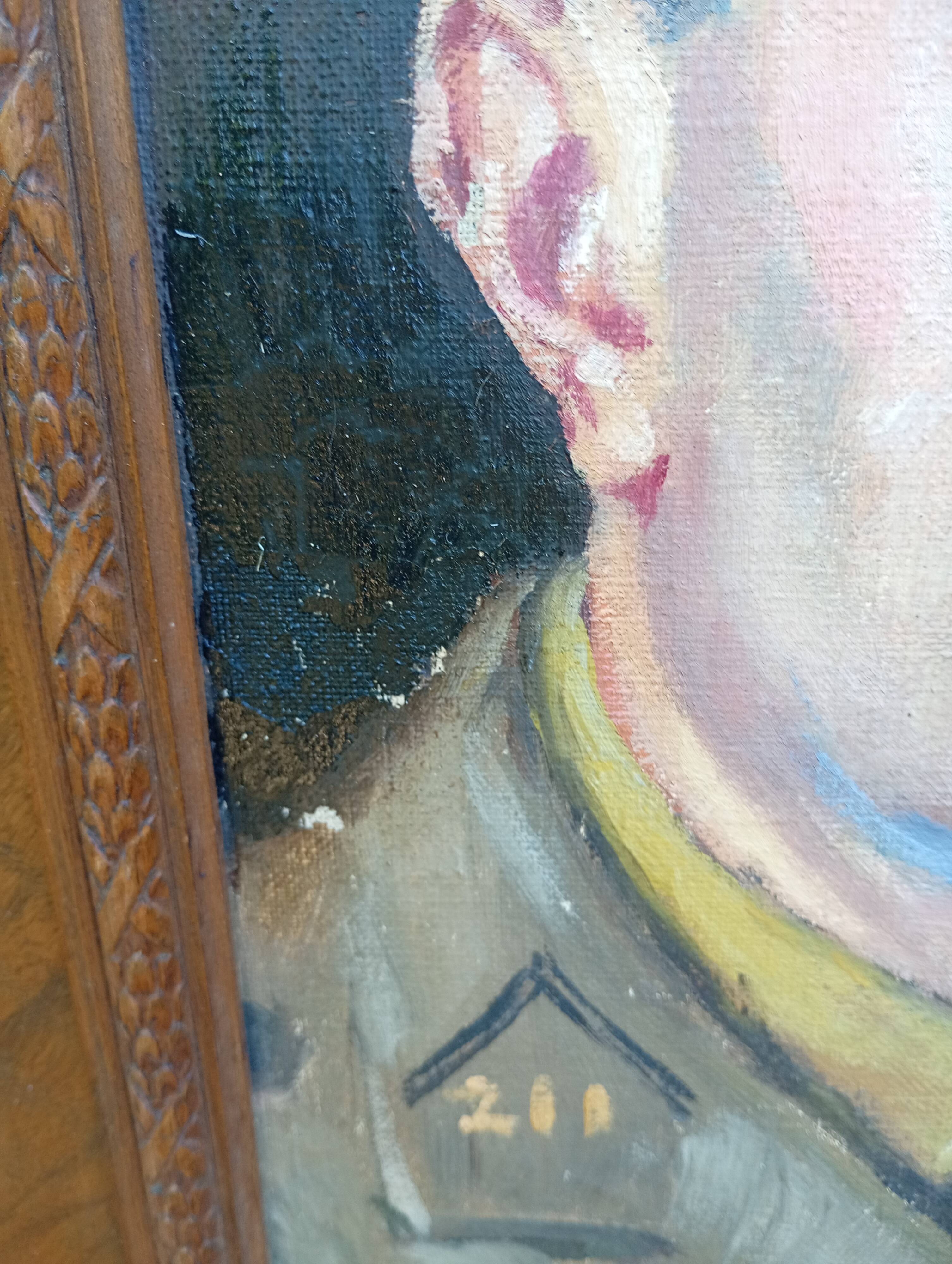 oil on canvas military portrait from the 1940s signed