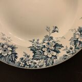 3 marie Louise blue hollow plates made of Saint Amand earthenware
