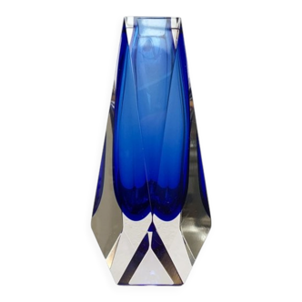 Vintage Sommerso glass vase from Murano by Alessandro Mandruzzato for Mandruzzato, 1970s.